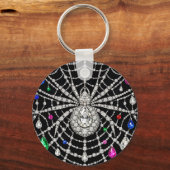 Glanzende spin met diamantontwerp sleutelhanger (Voorkant)