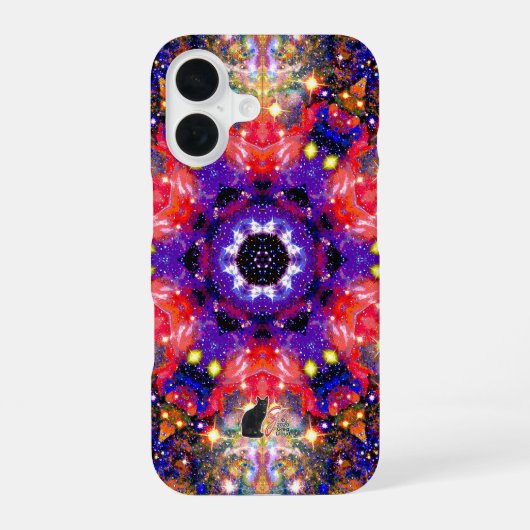 Glanzende Stellaire Kaleid iPhone 16 Hoesje (Achterkant)