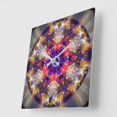 Glanzende Stellaire Kaleidoscoop Vierkante Klok (Hoek)