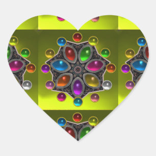 GLANZENDE STER MET het KLEURRIJKE Gele Goud van Hart Sticker
