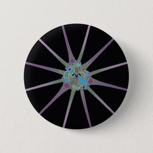 Glanzende Ster Ronde Button 5,7 Cm (Voorkant)