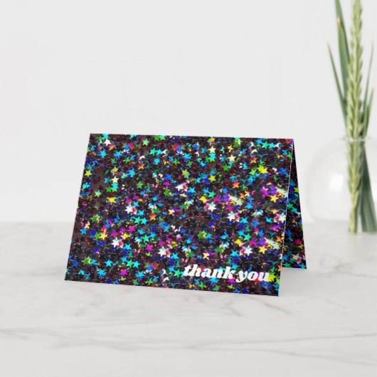 glanzende sterren dank je kaart (Voorkant)