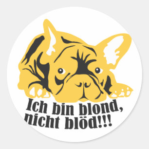 Glanzende sticker "Blonde Bulldog"