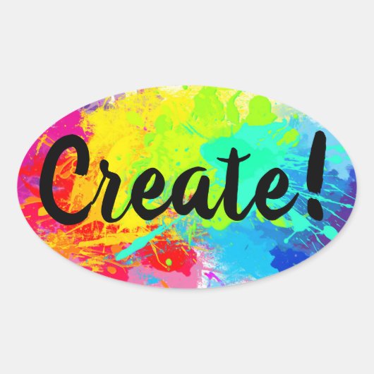 Glanzende Sticker met Spletters Verven (Voorkant)