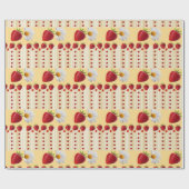 Glanzende strooppapieraardbei Witte Dagen Cadeaupapier (Vlak)