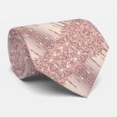 Glanzende Stropdas - Roos Gold Blush Glitter Drive (Opgerold)