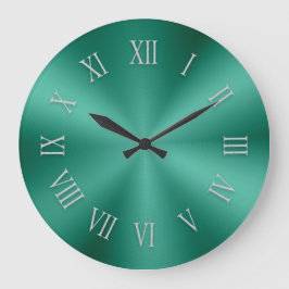 Glanzende Teal Groene Metalen Klok met Romeinse Ci