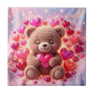 Glanzende Teddy Liefde Tegels 💖Keramische Tegels Tegeltje