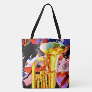 Glanzende Tenor Tuba Brass Marching Band Muziek Tote Bag