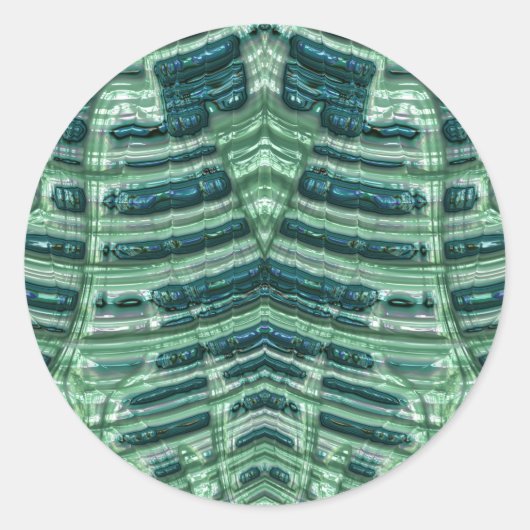 Glanzende tinten groen ~ Classic Round Sticker (Voorkant)