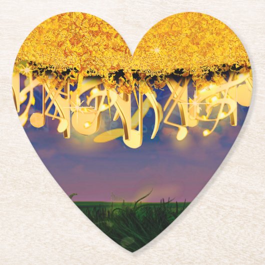 Glanzende tonen van goud kartonnen onderzetters (Voorkant)