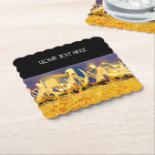 Glanzende tonen van goud kartonnen onderzetters (Gebogen)