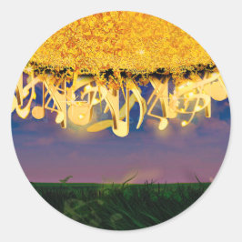 Glanzende tonen van goud ronde sticker