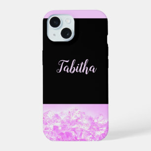 Glanzende trendy roze diamant iPhone 15 case