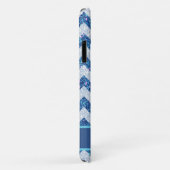 *~* Glanzende Turquoise Blau Glitter Chevron Glitt Case-Mate iPhone Case (Achterkant/rechts)
