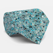 Glanzende turquoise glitter feestelijke achtergron stropdas (Opgerold)