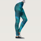 Glanzende Turquoise & Glitterende Dragonschubben Leggings (Rechts)