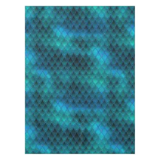 Glanzende Turquoise & Glitterende Dragonschubben Tafelkleed (Voorkant)