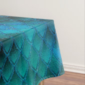 Glanzende Turquoise & Glitterende Dragonschubben Tafelkleed (Voorbeeld)