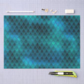 Glanzende Turquoise & Glitterende Dragonschubben Tissuepapier (Craft)