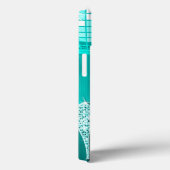 Glanzende Turquoise Muzieknote & Stiletto Hak Case-Mate iPhone Case (Achterkant / Rechts)