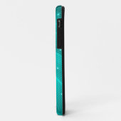 Glanzende Turquoise Muzieknote & Stiletto Hak Case-Mate iPhone Case (Achterkant/links)