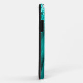 Glanzende Turquoise Muzieknote & Stiletto Hak Case-Mate iPhone Case (Achterkant/rechts)