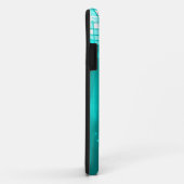 Glanzende Turquoise Muzieknote & Stiletto Hak Case-Mate iPhone Case (Achterkant/rechts)
