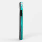 Glanzende Turquoise Muzieknote & Stiletto Hak Case-Mate iPhone Case (Achterkant/rechts)