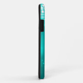 Glanzende Turquoise Muzieknote & Stiletto Hak Case-Mate iPhone Case (Achterkant/rechts)