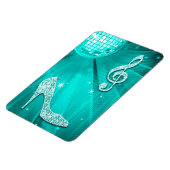 Glanzende Turquoise Muzieknote & Stiletto Hak Magneet (Linkerzijde)