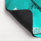 Glanzende Turquoise Muzieknote & Stiletto Hak Muismat (Hoek)