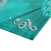 Glanzende Turquoise Muzieknote & Stiletto Hak Snijplank (Hoek)