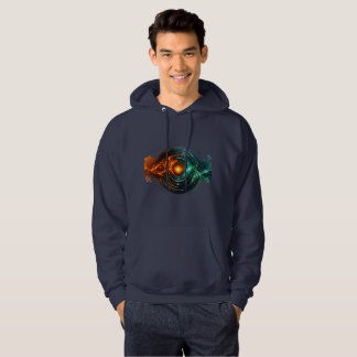 Glanzende Turquoise Oranje Science-Fiction Cirkel  Hoodie