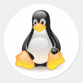 Glanzende Tux Linux Penguin Sticker (Voorkant)