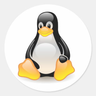Glanzende Tux Linux Penguin Sticker