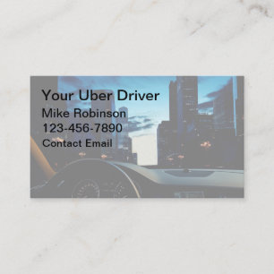 Glanzende Uber-autoservice Chauffeur Visitekaartje