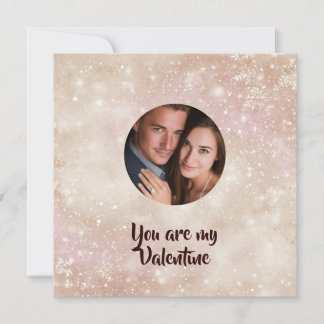 Glanzende Valentijnskaart Met Foto Voor Koppel