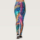 Glanzende veelkleurige Sequin Look Leggings (Achterkant)
