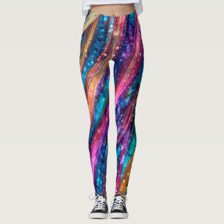 Glanzende veelkleurige Sequin Look Leggings