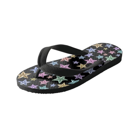 Glanzende veelkleurige sterren kinder teenslippers (Schuin)