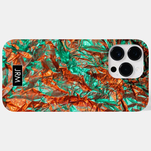 Glanzende verfrommelde Folie iriserende aangepaste Case-Mate iPhone Case (Achterkant (horizontaal))