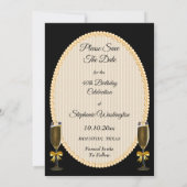 Glanzende Verjaardagsfeest Elegantie Save The Date (Achterkant)