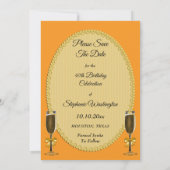 Glanzende Verjaardagsfeest Elegantie Save The Date (Achterkant)