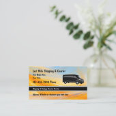 Glanzende verzending en koerier op laatste mijl visitekaartje (Staand voorkant)