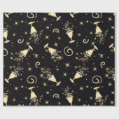 Glanzende viering-drankjes in goud en zwart cadeaupapier (Vlak)