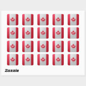 Glanzende vlag van Canada Square Vierkante Sticker (Vel)