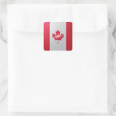 Glanzende vlag van Canada Square Vierkante Sticker (Tas)