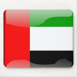 Glanzende vlag van de Verenigde Arabische Emiraten Muismat