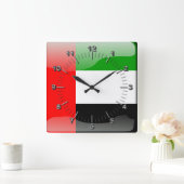 Glanzende vlag van de Verenigde Arabische Emiraten Vierkante Klok (Huis)